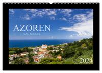 Azoren - São Miguel (Wandkalender 2024 DIN A2 quer), CALVENDO Monatskalender