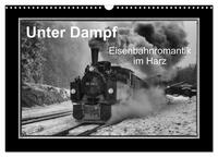 Unter Dampf - Eisenbahnromantik im Harz (Wandkalender 2024 DIN A3 quer), CALVENDO Monatskalender