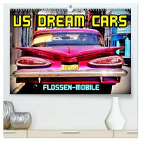 US DREAM CARS - Flossen-Mobile (hochwertiger Premium Wandkalender 2024 DIN A2 quer), Kunstdruck in Hochglanz