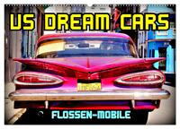 US DREAM CARS - Flossen-Mobile (Wandkalender 2024 DIN A2 quer), CALVENDO Monatskalender