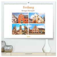 Freiburg - Breisgau Metropole (hochwertiger Premium Wandkalender 2024 DIN A2 quer), Kunstdruck in Hochglanz