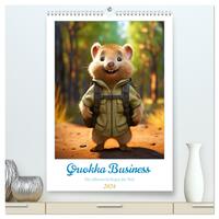 Quokka Business - Die süßesten Kollegen der Welt (hochwertiger Premium Wandkalender 2024 DIN A2 hoch), Kunstdruck in Hochglanz