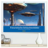 Futuristische Weltraumschlachten (hochwertiger Premium Wandkalender 2024 DIN A2 quer), Kunstdruck in Hochglanz