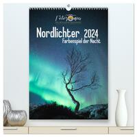 Nordlichter – Farbenspiel der Nacht (hochwertiger Premium Wandkalender 2024 DIN A2 hoch), Kunstdruck in Hochglanz