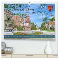 Aschersleben um das Jahr 1900 in Farbe – Kolorierte Schwarzweißfotos (hochwertiger Premium Wandkalender 2024 DIN A2 quer), Kunstdruck in Hochglanz