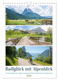 Radlglück mit Alpenblick 2024 (Wandkalender 2024 DIN A4 hoch), CALVENDO Monatskalender