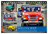 Willys Jeep - Eine amerikanische Legende auf Kuba (Tischkalender 2025 DIN A5 quer), CALVENDO Monatskalender