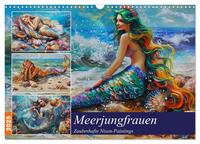 Meerjungfrauen. Zauberhafte Nixen-Paintings (Wandkalender 2025 DIN A3 quer), CALVENDO Monatskalender