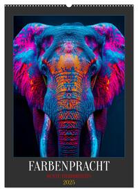 Farbenpracht - Bunte Tierporträts (Wandkalender 2025 DIN A2 hoch), CALVENDO Monatskalender