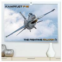 Kampfjet F-16 The Fighting Falcon (hochwertiger Premium Wandkalender 2025 DIN A2 quer), Kunstdruck in Hochglanz