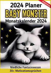 Planer 2024 Kalender 2024 Baby Monster Lustiger Planer Süßer Tischkalender Niedliche Fantasiewesen 12-Monatskalender Geschenk Fantasie Jugendliche Teenager Tweens Kinder