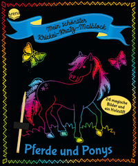 Cover-Abbildung für Mein schönster Krickel-Kratz-Malblock. Pferde und Ponys (Softcover/Paperback) (99999---978-3-401-72042-5)