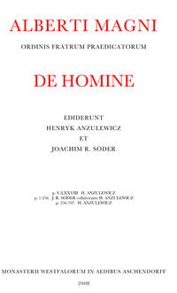 Opera Omnia / De homine