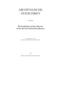 Archivalische Zeitschrift 96 (2019)