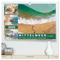 Mittelmeer, Meer, Wellen, Strand, Muscheln, Sand & Zitate (hochwertiger Premium Wandkalender 2025 DIN A2 quer), Kunstdruck in Hochglanz