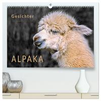 Alpaka Gesichter (hochwertiger Premium Wandkalender 2025 DIN A2 quer), Kunstdruck in Hochglanz
