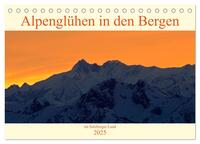Alpenglühen in den Bergen im Salzburger Land (Tischkalender 2025 DIN A5 quer), CALVENDO Monatskalender