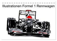 Illustrationen Formel 1 Rennwagen (Tischkalender 2025 DIN A5 quer), CALVENDO Monatskalender