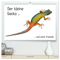 Der kleine Gecko und seine Freunde (hochwertiger Premium Wandkalender 2025 DIN A2 quer), Kunstdruck in Hochglanz
