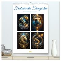 Fantasievolle Sternzeichen (hochwertiger Premium Wandkalender 2025 DIN A2 hoch), Kunstdruck in Hochglanz