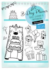 Geburtstagsplaner Doodle Tiere - Für Termine, Geschenke, Eventdetails & mehr (Tischkalender 2025 DIN A5 hoch), CALVENDO Monatskalender