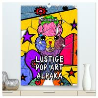 Lustige Pop Art Alpaka (hochwertiger Premium Wandkalender 2025 DIN A2 hoch), Kunstdruck in Hochglanz