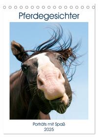Pferdegesichter - Porträts mit Spaß (Tischkalender 2025 DIN A5 hoch), CALVENDO Monatskalender