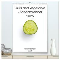 Fruits and Vegetable - Saisonkalender 2025 (hochwertiger Premium Wandkalender 2025 DIN A2 hoch), Kunstdruck in Hochglanz