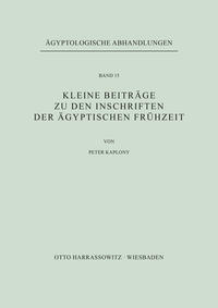 Kleine Beiträge zu den Inschriften der ägyptischen Frühzeit