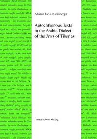 Autochthonous Texts in the Arabic Dialect of the Jews in Tiberias