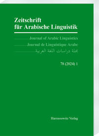 Zeitschrift für Arabische Linguistik 78 (2024) 1