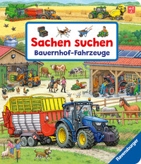 Sachen suchen: Bauernhof-Fahrzeuge, Pappbilderbuch mit Traktor, Mähdrescher und vielem mehr. Für Fahrzeugfans ab 2 Jahren