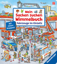 Mein Sachen suchen Wimmelbuch: Fahrzeuge im Einsatz, Pappbilderbuch mit Klappen ab 2 Jahren, Bilderbuch