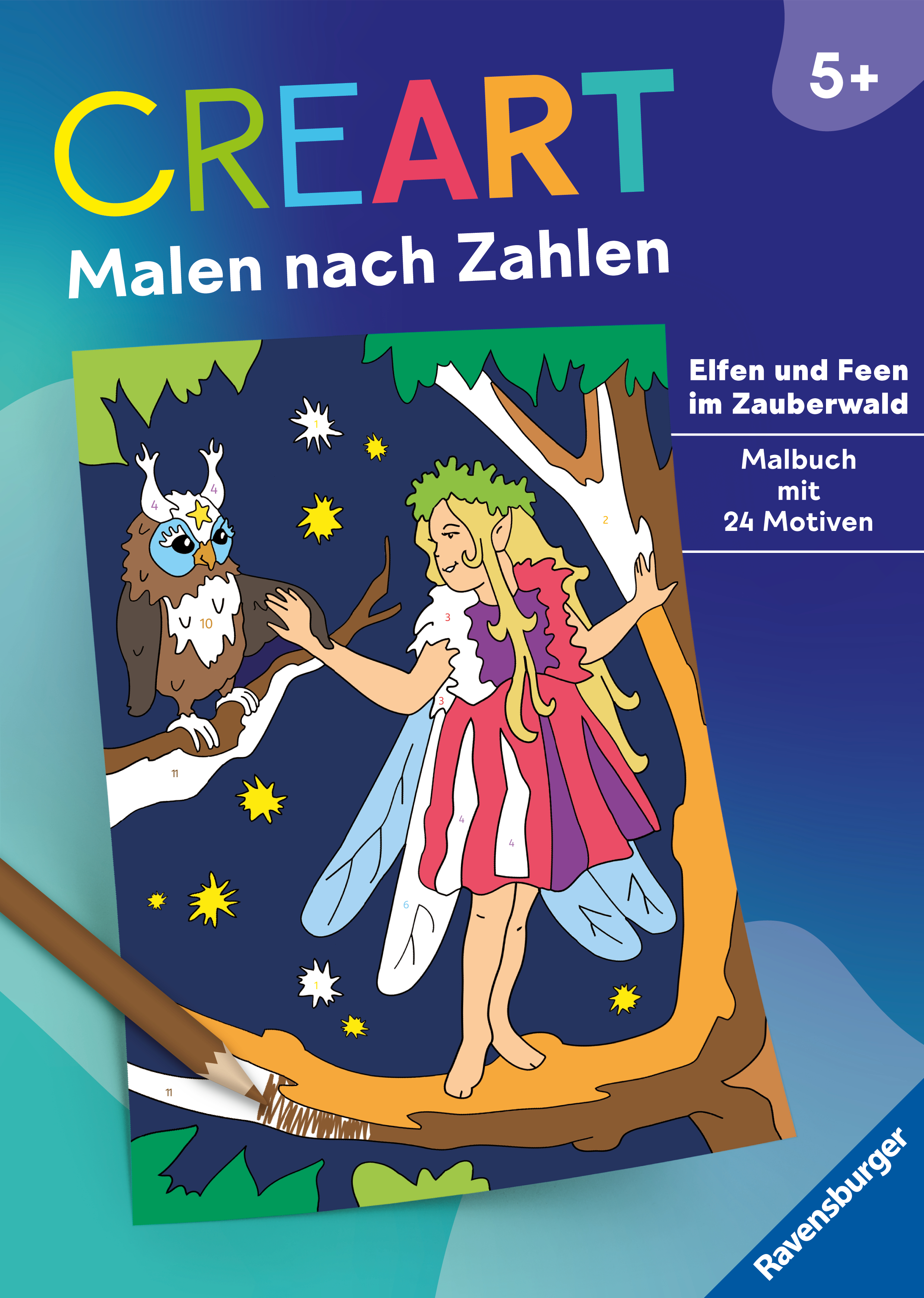 Cover-Abbildung für CreArt Malen nach Zahlen ab 5 - Elfen und Feen im Zauberwald (Softcover/Paperback) (99999---978-3-473-48854-4)