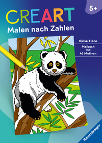 Ravensburger CreArt Malen nach Zahlen ab 5: Süße Tiere, Malbuch, 48 Motive