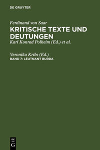 Ferdinand von Saar: Kritische Texte und Deutungen / Leutnant Burda