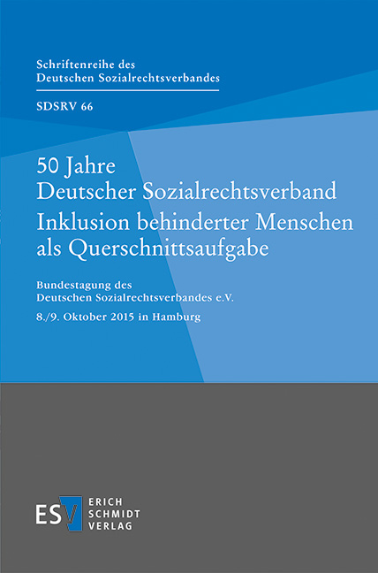 Cover-Abbildung für 50 Jahre Deutscher Sozialrechtsverband - - Inklusion behinderter Menschen als Querschnittsaufgabe (Softcover/Paperback) (99999---978-3-503-17024-1)