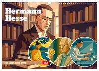 Cover-Abbildung für Hermann Hesse. Sein Leben, seine Werke (Wandkalender 2026 DIN A3 quer), CALVENDO Monatskalender (99999---978-3-516-70845-5)