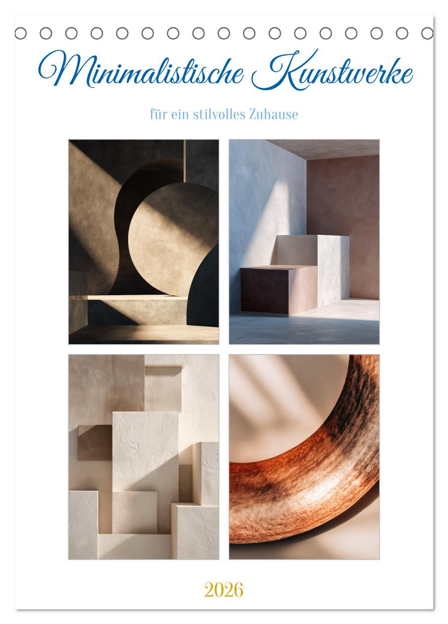 Cover-Abbildung für Minimalistische Kunstwerke (Tischkalender 2026 DIN A5 hoch), CALVENDO Monatskalender (99999---978-3-516-71083-0)