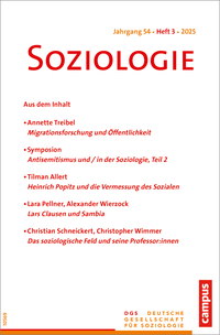 Cover-Abbildung für Soziologie 3/2025 (Softcover/Paperback) (99999---978-3-593-52075-9)