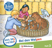Mats, Mila und Molli – Heft 3: Bei den Welpen - Schwierigkeitsstufe B