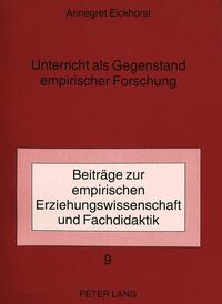 Unterricht als Gegenstand empirischer Forschung