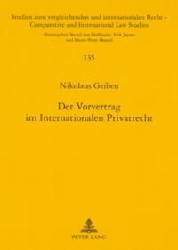 Der Vorvertrag im Internationalen Privatrecht