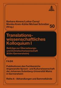 Translationswissenschaftliches Kolloquium I