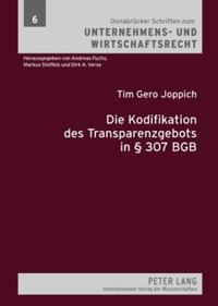 Die Kodifikation des Transparenzgebots in § 307 BGB