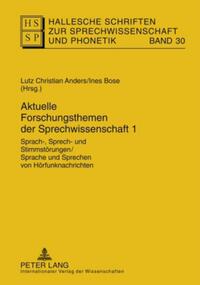 Aktuelle Forschungsthemen der Sprechwissenschaft 1