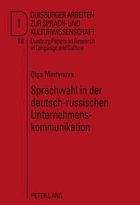 Sprachwahl in der deutsch-russischen Unternehmenskommunikation - Cover