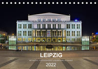 Leipzig - Fotografiert bei Nacht von Michael Allmaier (Tischkalender 2022 DIN A5 quer)