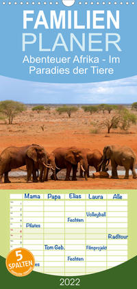Abenteuer Afrika - Im Paradies der Tiere - Familienplaner hoch (Wandkalender 2022 , 21 cm x 45 cm, hoch)
