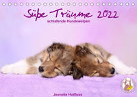 Süße Träume 2022 - schlafende Hundewelpen (Tischkalender 2022 DIN A5 quer)